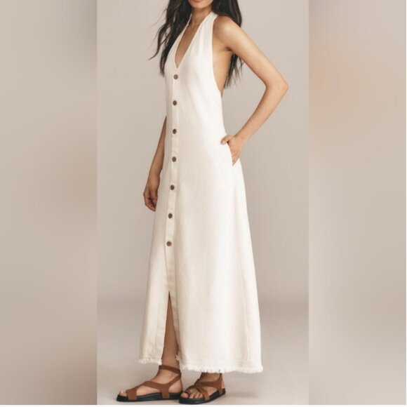 Anthropologie Pilcro V-Neck Halter Shirt Cotton Dress size M - Picture 1 of 6